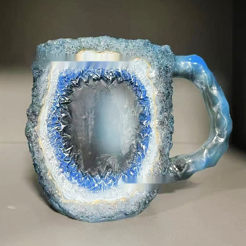 400ml Resin Mineral Crystal Coffee Mugs With Handles Elegant Fake Mineral Crystal Cup For Workplace Home Decor Christmas Gift Kitchen Gadgets Karst cave 10cm High No inner liner 0 - Tophatter Daily Deals
