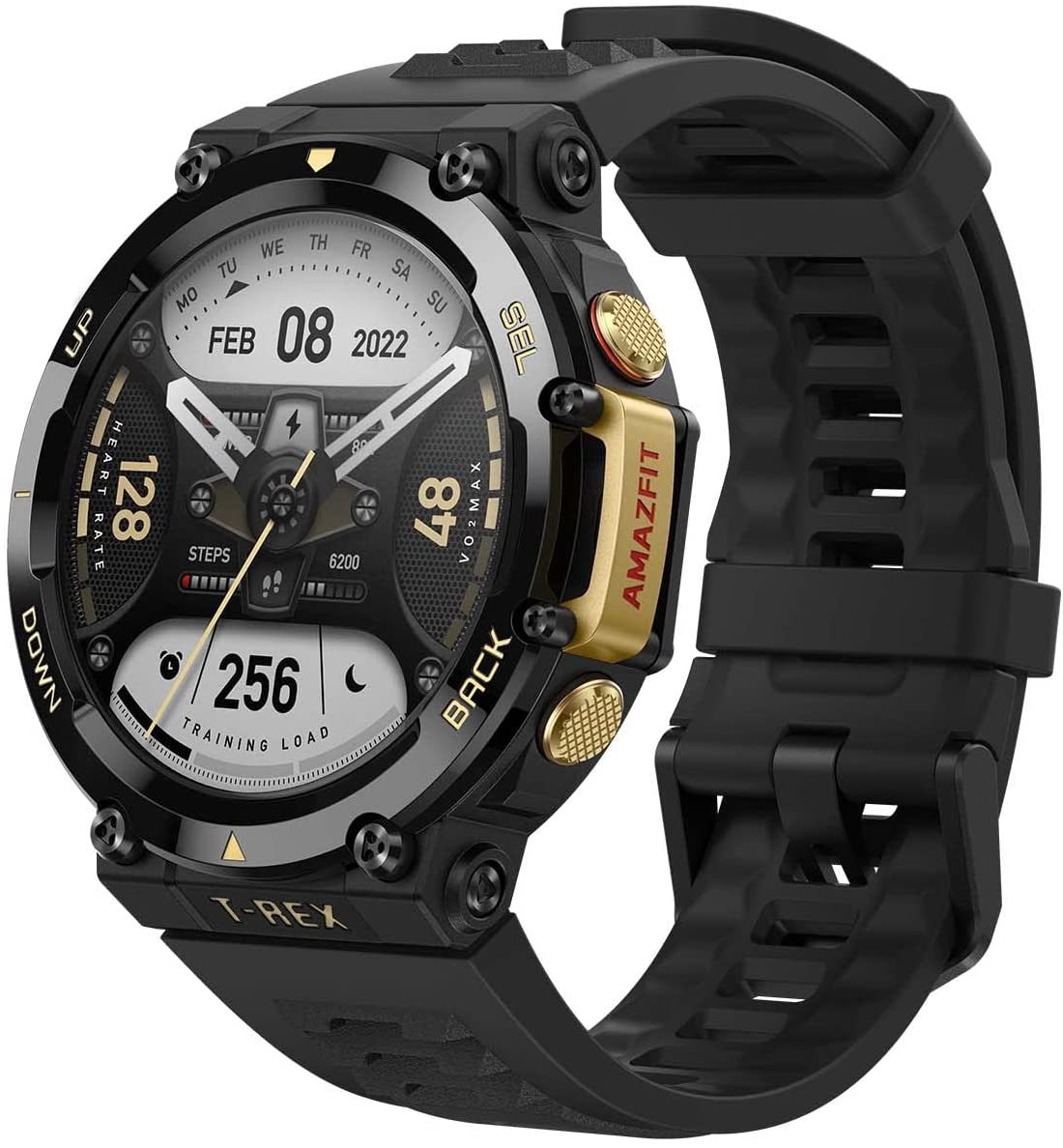 Amazfit T Rex 2 Smartwatch T Rex 2 Dual Band Route Import 150 Built In Sports Modes Smart Watch Black gold 0 - Tophatter Daily Deals