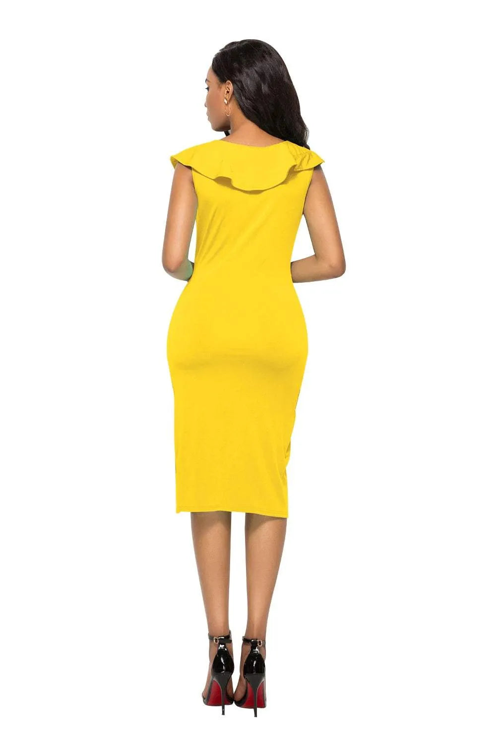 Ruched Ruffled Cap Sleeve Dress Cocktail Dresses - Tophatter Daily Deals