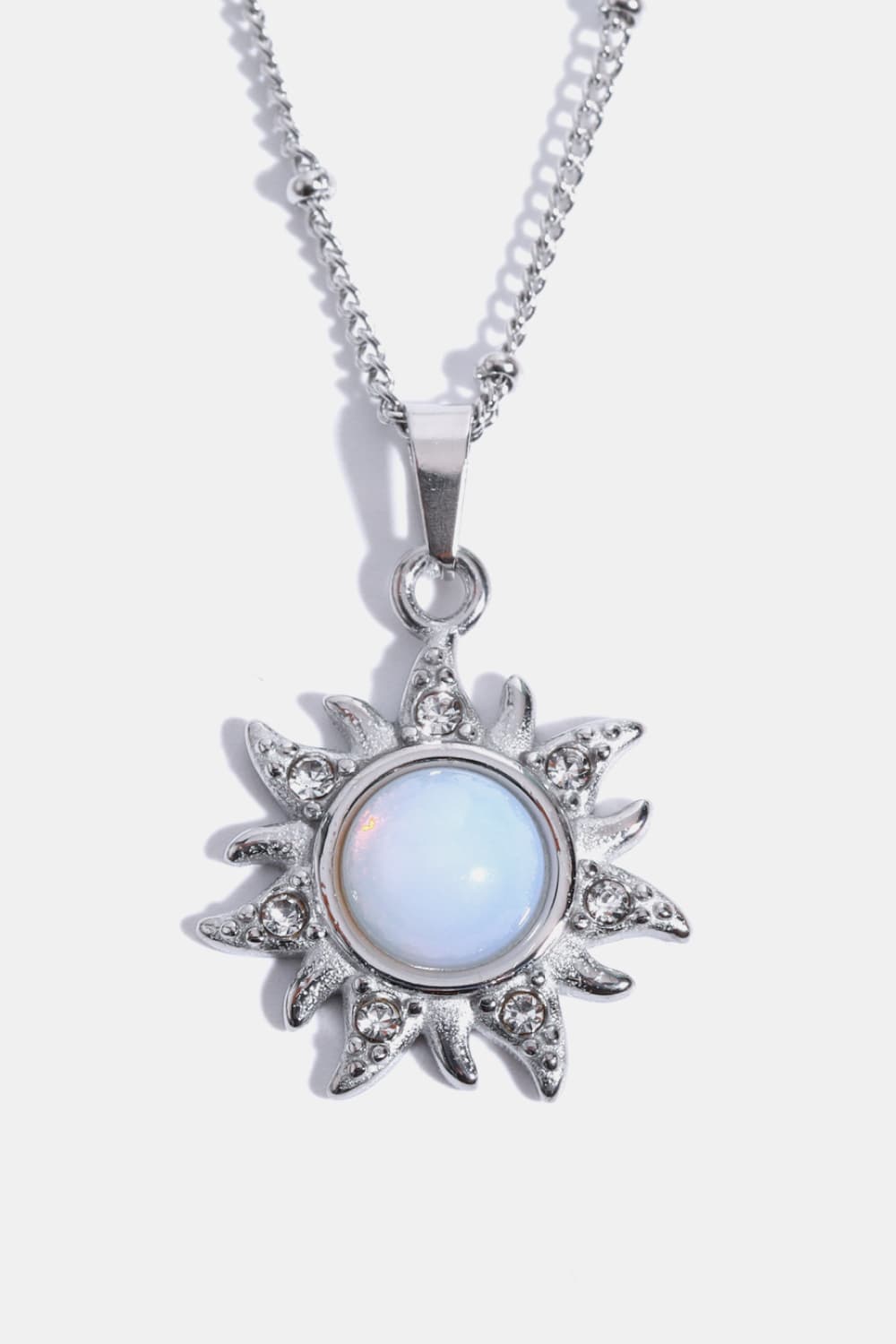 Opal Sun Pendant Stainless Steel Necklace Necklaces - Tophatter Daily Deals