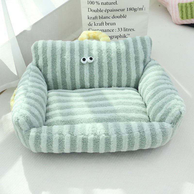 Autumn And Winter Big Eye Dog Kennel Bean Green 0 - Tophatter Daily Deals