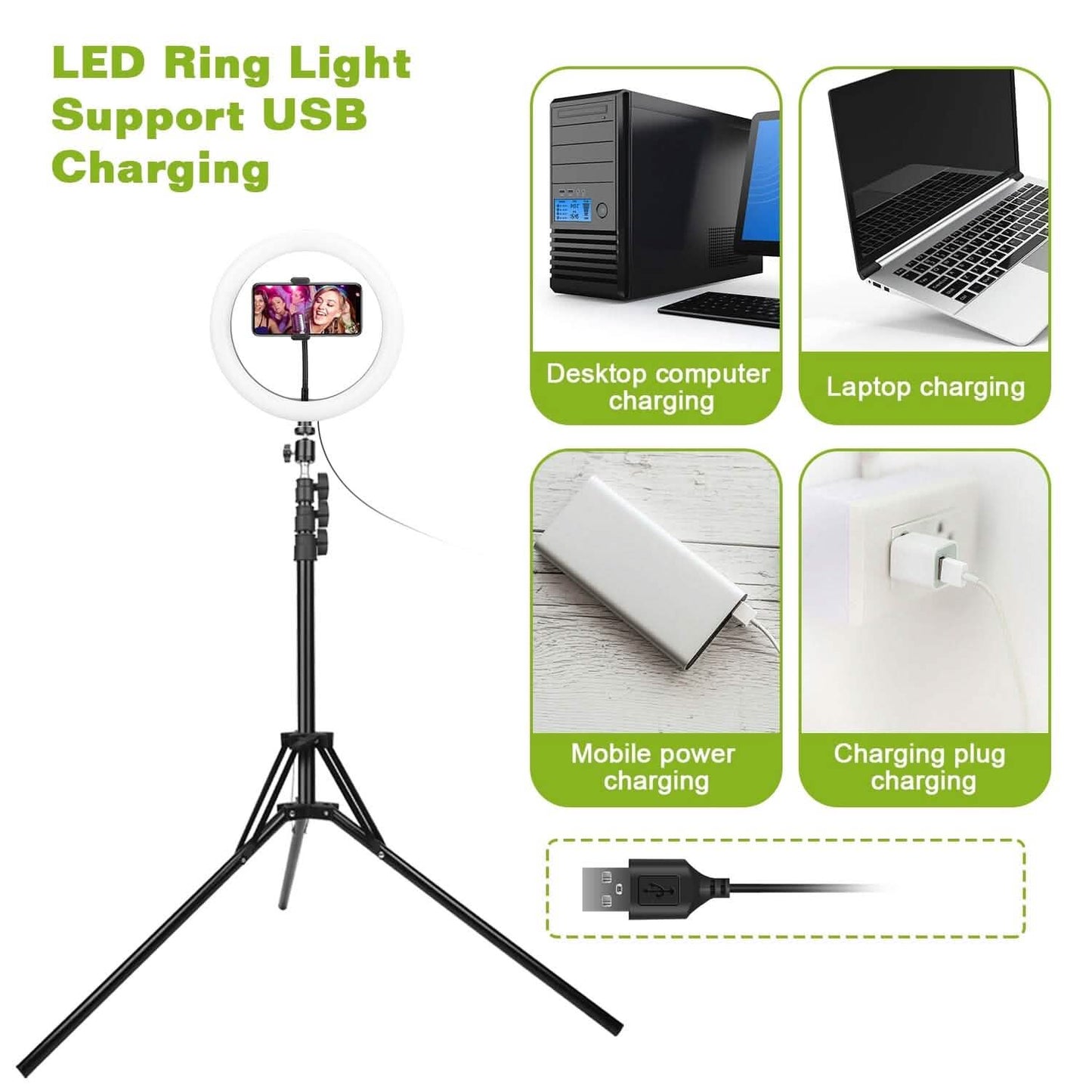 10in 120 LEDs Selfie Ring Light Mobile Accessories - Tophatter Daily Deals