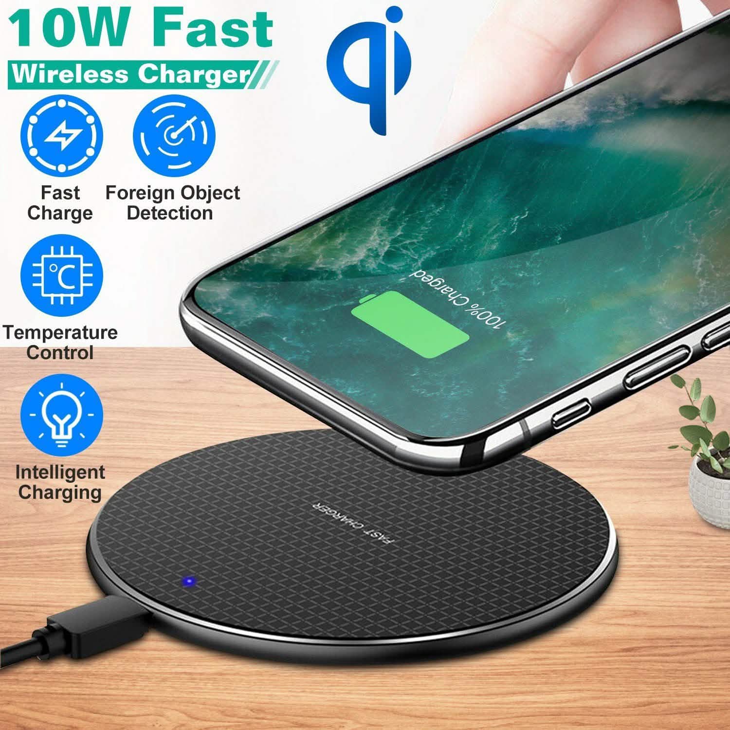 10W Qi Wireless Charger Mobile Accessories - Tophatter Daily Deals