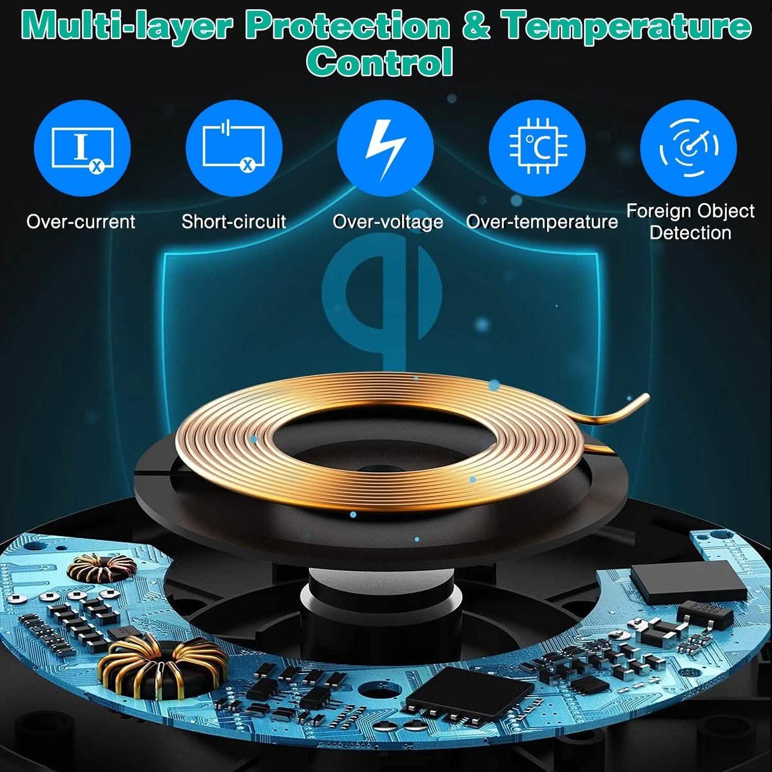 10W Qi Wireless Charger Mobile Accessories - Tophatter Daily Deals