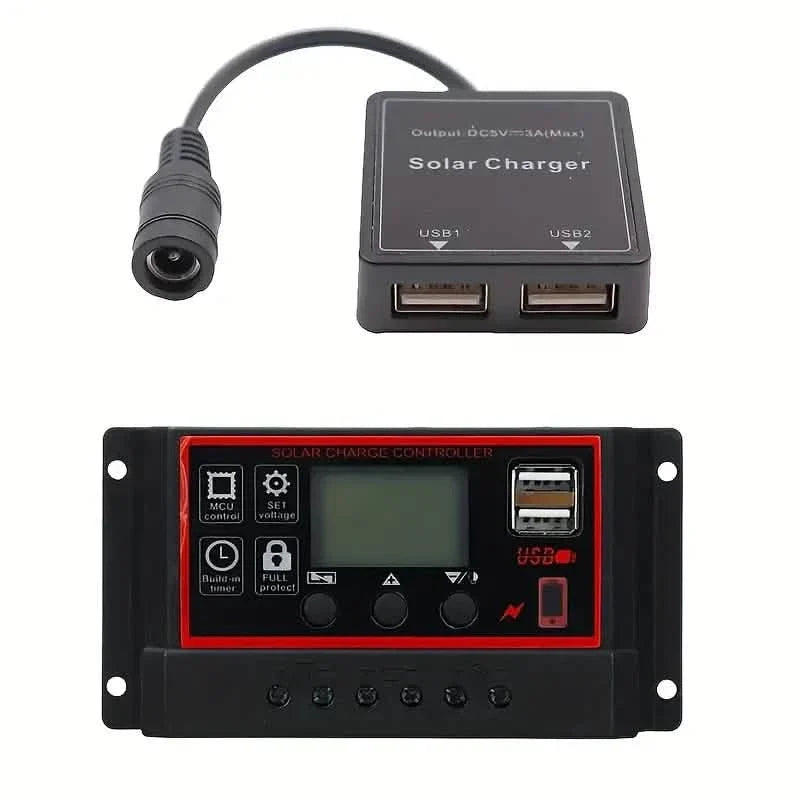 10W Solar Panel 18V Solar Cell 60A&100A Controller Solar Panels Batteries & Power Accessories - Tophatter Daily Deals