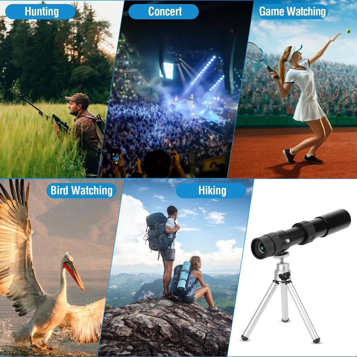10X-300X Zoom Monocular Telescope High Definition Phone Telephoto Lens Mobile Accessories - Tophatter Daily Deals