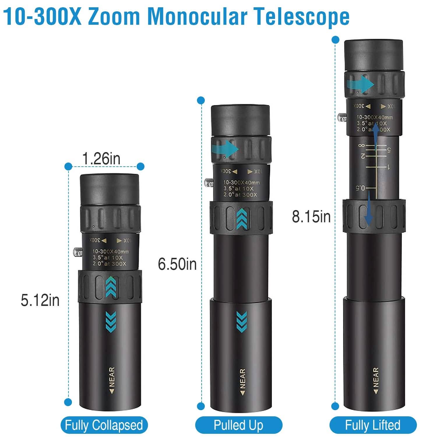 10X-300X Zoom Monocular Telescope High Definition Phone Telephoto Lens Mobile Accessories - Tophatter Daily Deals