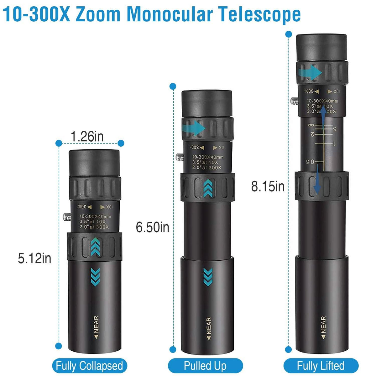 10X-300X Zoom Monocular Telescope High Definition Phone Telephoto Lens Mobile Accessories - Tophatter Daily Deals