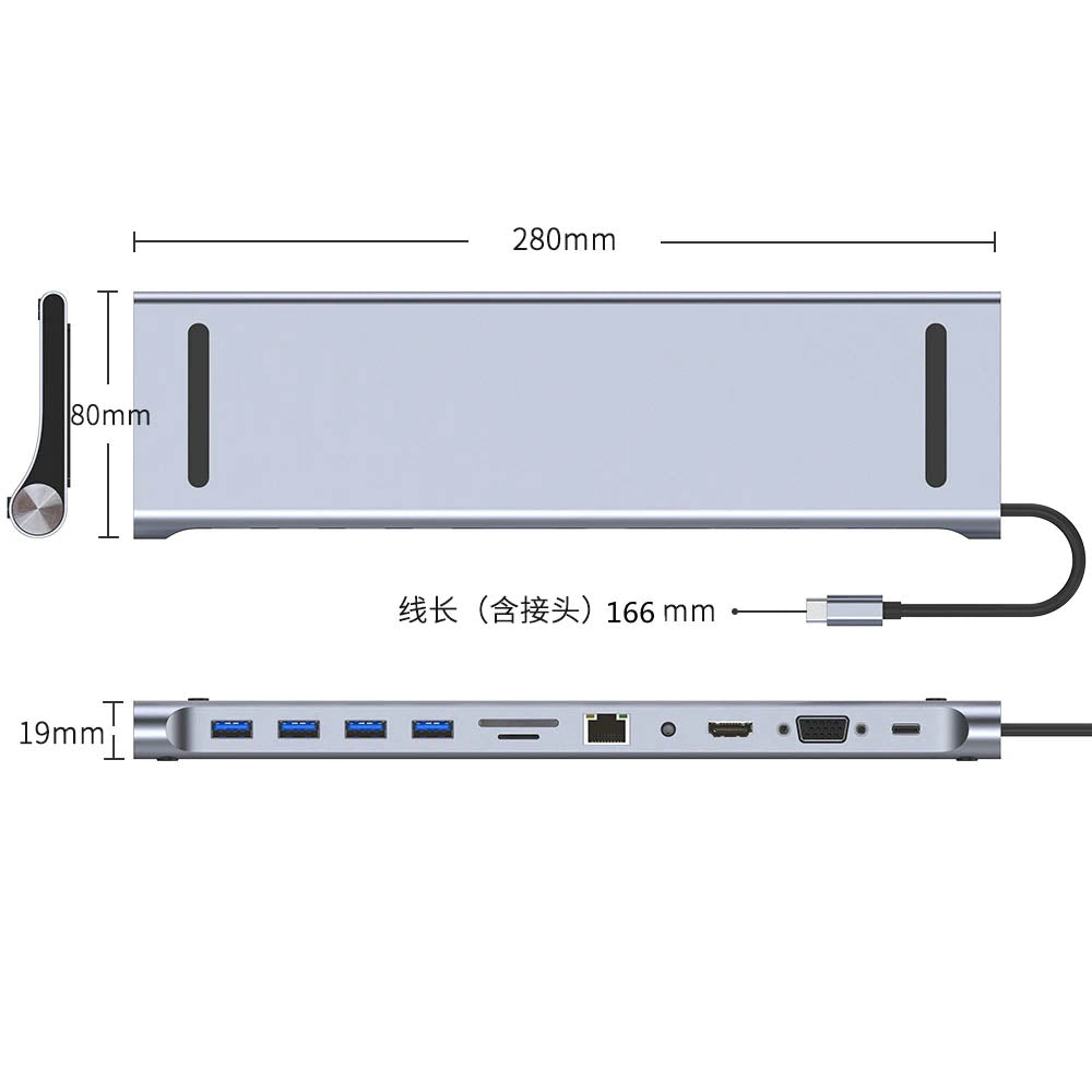 11-in-1 Dock USB C Hub USB Hub - Tophatter Daily Deals