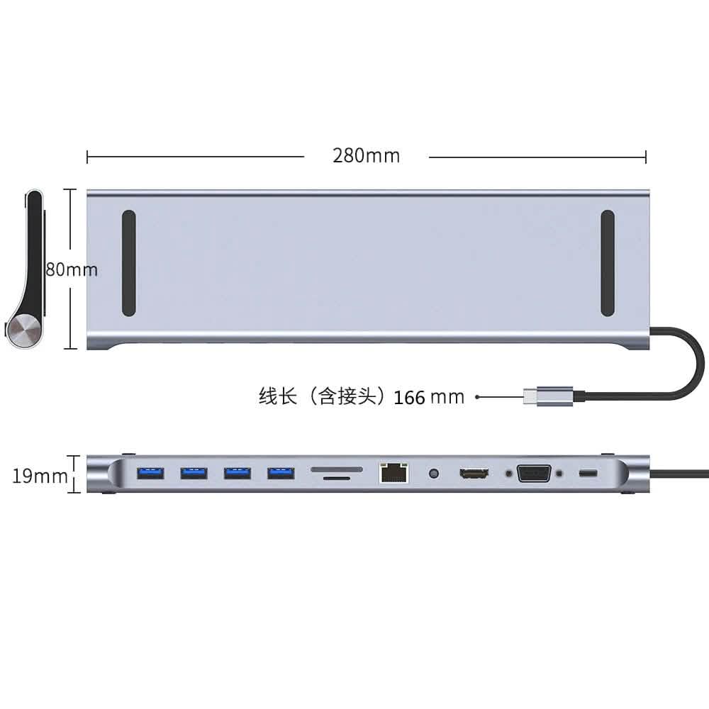11-in-1 Dock USB C Hub USB Hubs & Docking Stations - Tophatter Daily Deals