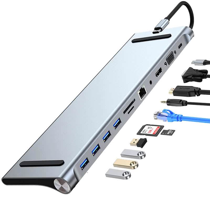 11-in-1 Dock USB C Hub USB Hubs & Docking Stations - Tophatter Daily Deals