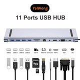 11-in-1 Dock USB C Hub USB Hubs & Docking Stations - Tophatter Daily Deals