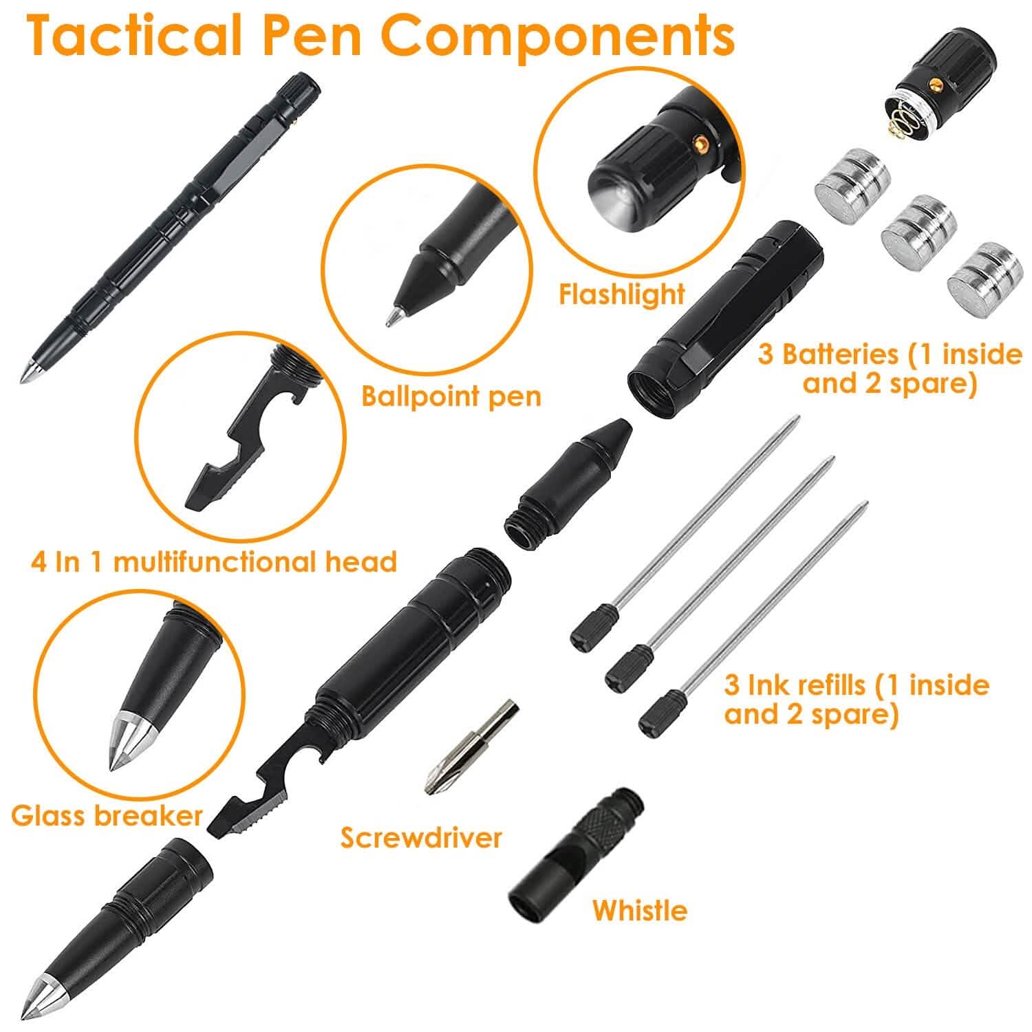 11-in-1 Tactical Pen Gear Set Tactical & Self Defense - Tophatter Daily Deals
