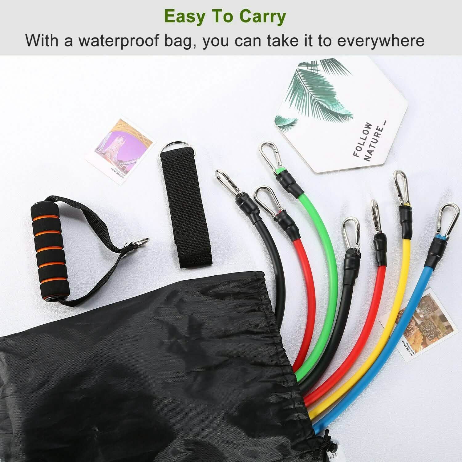 11-Piece Set: Resistance Bands Set Fitness Fitness & Exercise - Tophatter Daily Deals