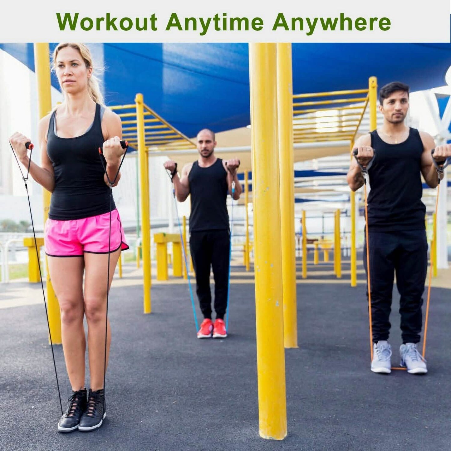 11-Piece Set: Resistance Bands Set Fitness Fitness & Exercise - Tophatter Daily Deals