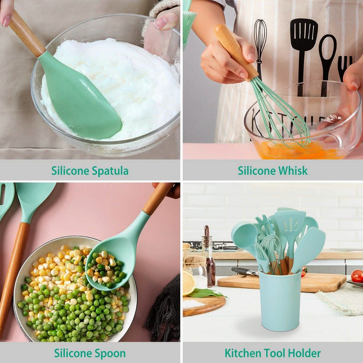 11-Piece: Silicone Cooking Utensil Set Kitchen Tools & Gadgets - Tophatter Daily Deals