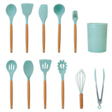11-Piece: Silicone Cooking Utensil Set Kitchen Tools & Gadgets - Tophatter Daily Deals