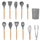11-Piece: Silicone Cooking Utensil Set Kitchen Tools & Gadgets - Tophatter Daily Deals