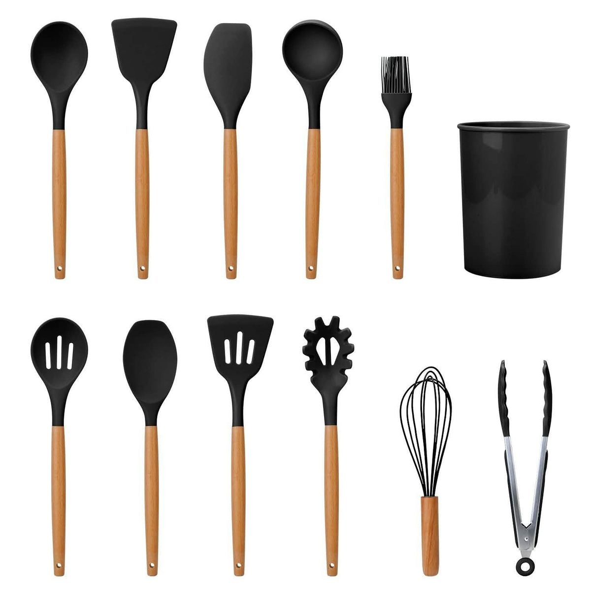 11-Piece: Silicone Cooking Utensil Set Kitchen Tools & Gadgets - Tophatter Daily Deals