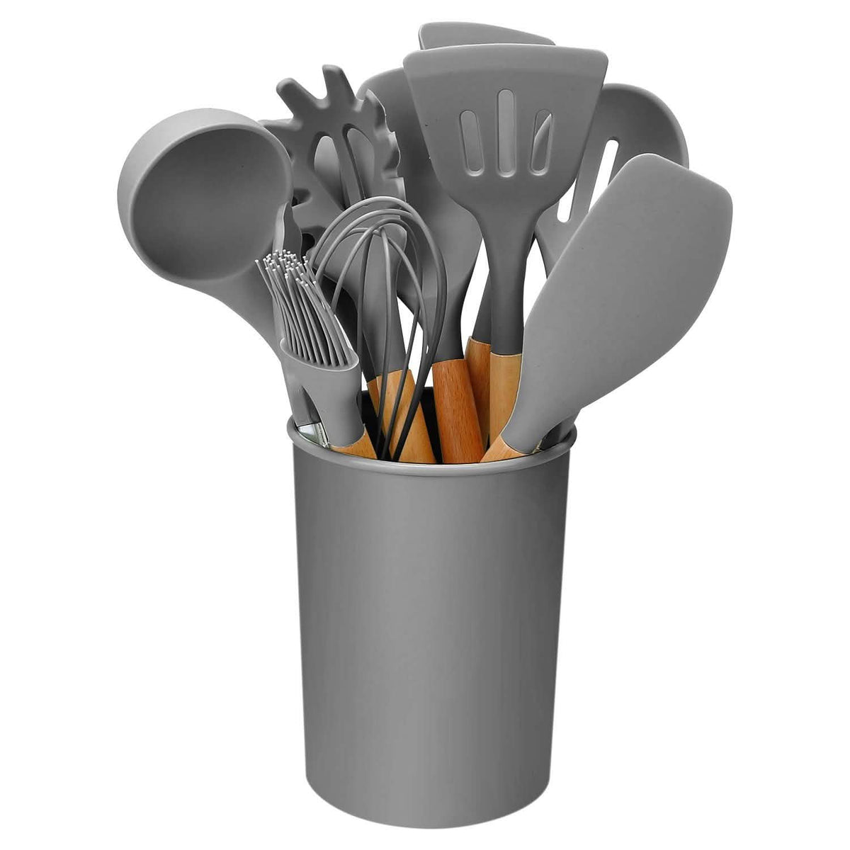 11-Piece: Silicone Cooking Utensil Set Gray Kitchen Tools & Gadgets - Tophatter Daily Deals
