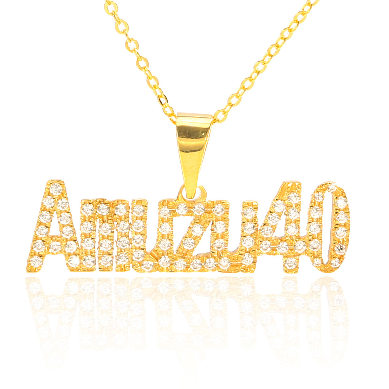 925 Sterling Silver Full Diamond Necklace Customization Gold Capital 7 - Tophatter Daily Deals