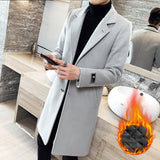 Black fashionable Winter men's long overcoat White 0 - Tophatter Daily Deals