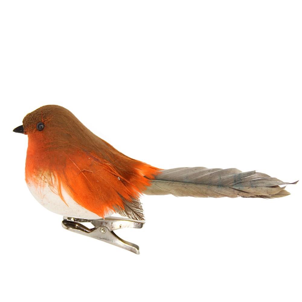 Clip on Robin Decoration | Christmas Tree Robin Ornament with Silver Clip Tree Decoration - Tophatter Daily Deals