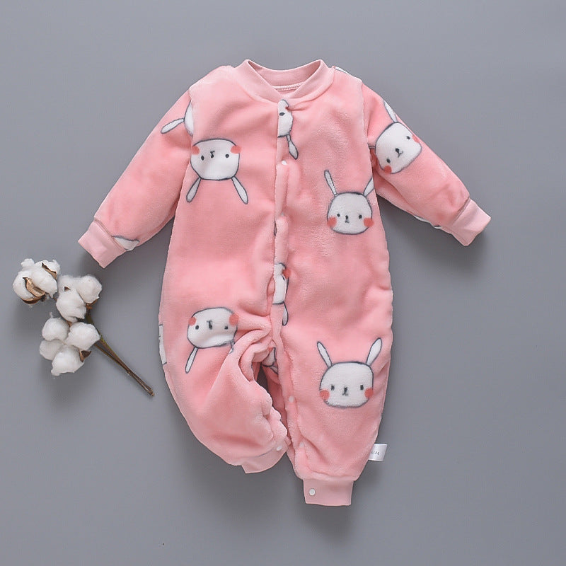 Autumn and winter flannel fleece warmth one-piece romper Rabbit 0 - Tophatter Daily Deals