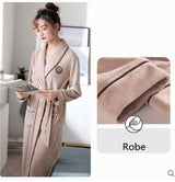 Burgundy island velvet fabric winter unisex flannel robe for men & women Khaki Woman 0 - Tophatter Daily Deals