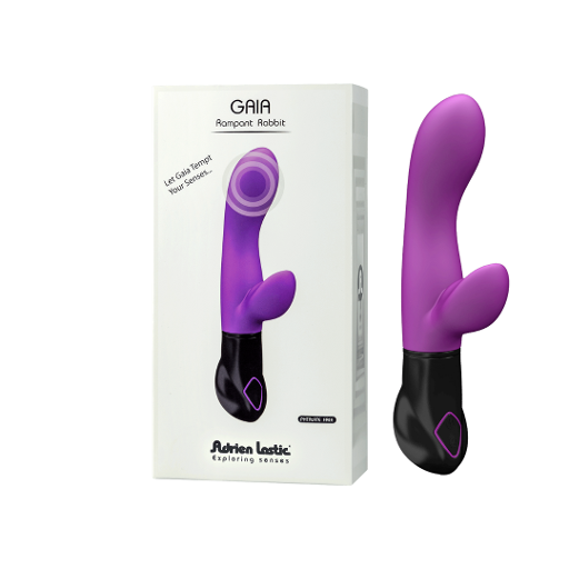 Adrien Lastic Gaia Original Rampant Rabbit Vibrator Purple Silicone with Dual Motors > Vibrators > Ladies > Rabbit - Tophatter Daily Deals