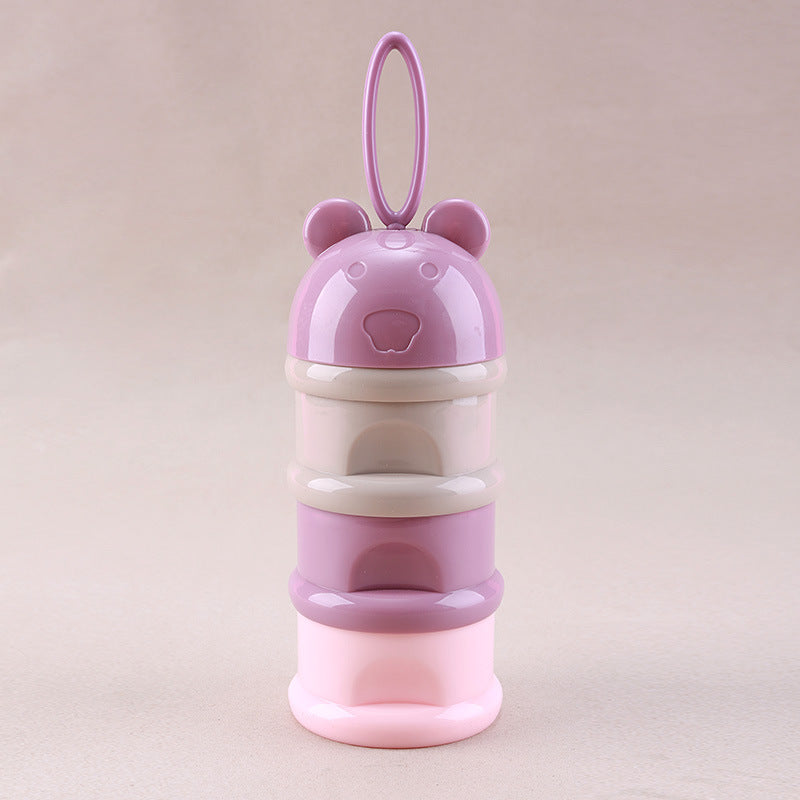 3 Layer Frog Style Portable Baby Food Storage Box Essential Cereal Cartoon Milk Powder Boxes Toddle Kids Formula Milk Container Purple 0 - Tophatter Daily Deals