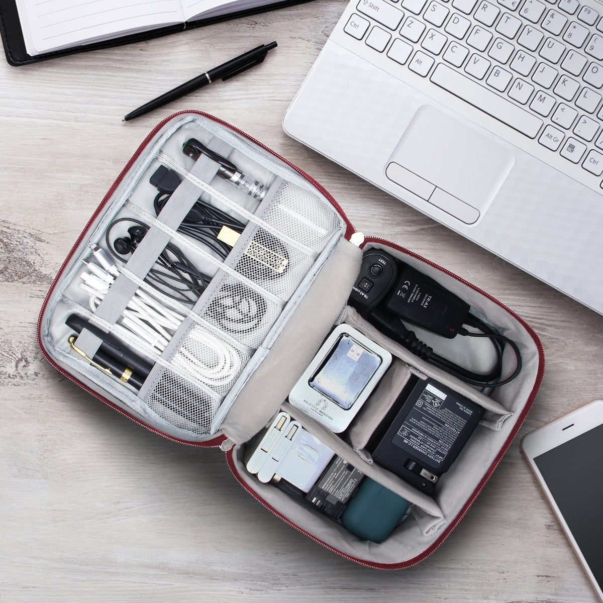 Travel Electronics and Cable Organizer Case Travel Organizer - Tophatter Daily Deals