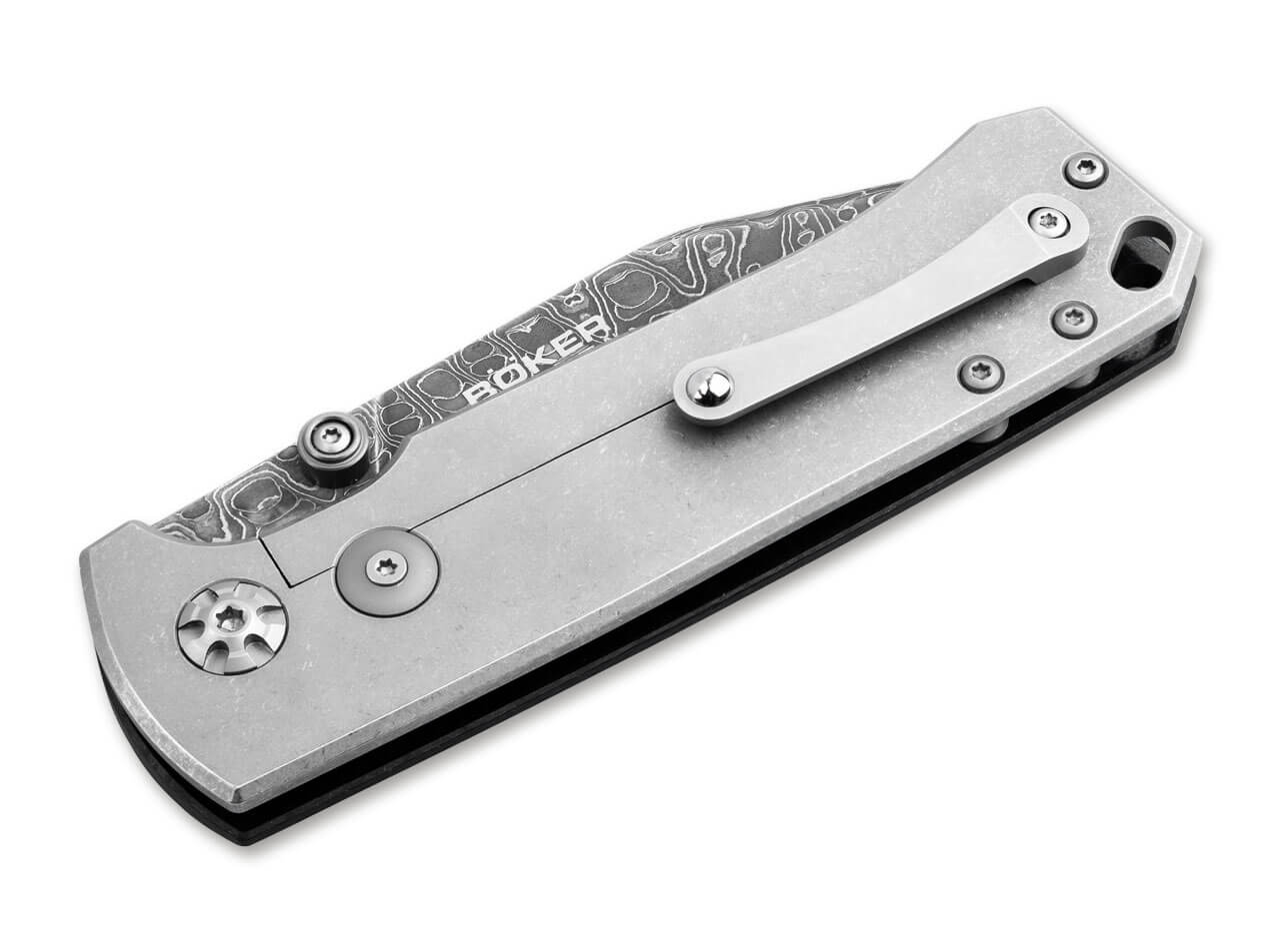 Boker Tiger - Damascus Blade - Black Burlap Micarta Handles - 111103DAM Knives - Tophatter Daily Deals