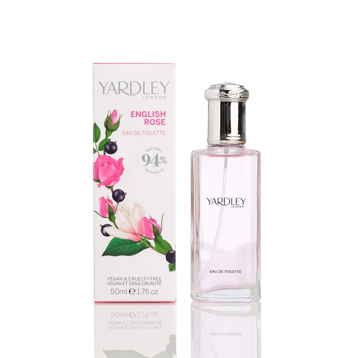 Yardley English Rose Eau De Toilette 50ml Spray - Tophatter Daily Deals