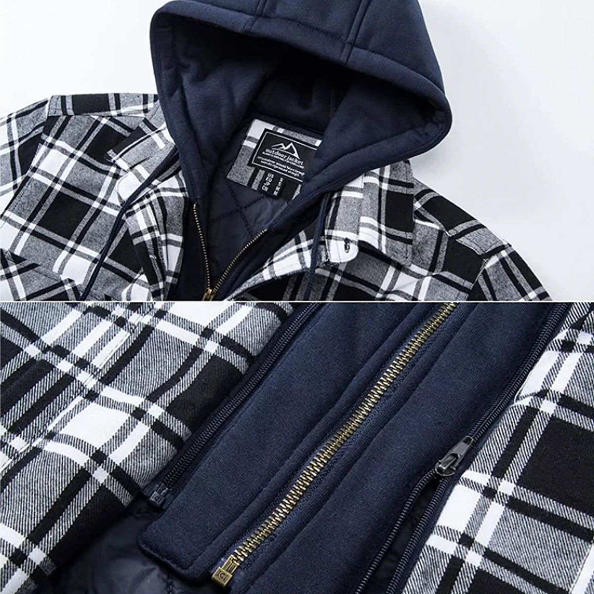 Lightweight Cozy Men's Hooded Jacket - Shirt Style, Fleece - Tophatter Daily Deals