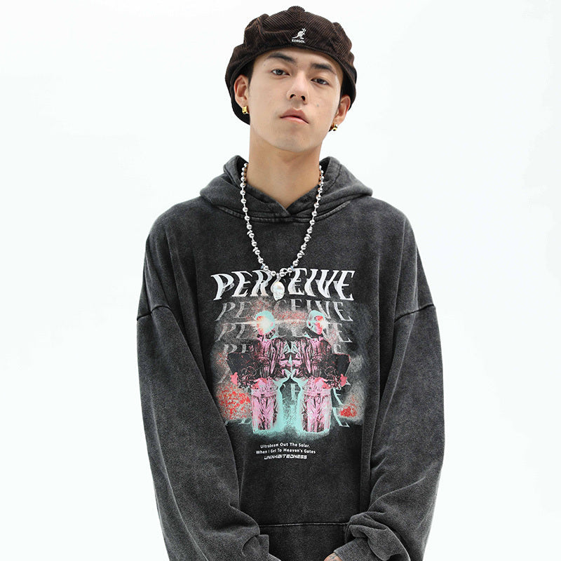 Oversized Mens Hoodie - Relaxed Cut, Vintage Cotton, Casual 3D Changing Face Moving Picture Frame - Tophatter Daily Deals