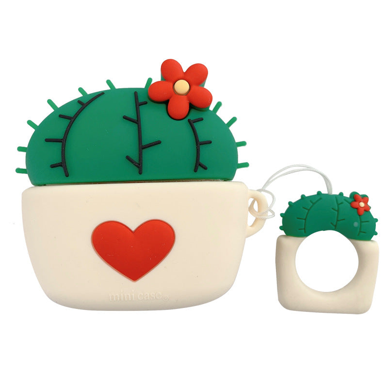 Cactus AirPods Case Cover - Silicone Protective Flip Case Red AirPods Cases & Covers - Tophatter Daily Deals