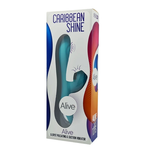 Alive Caribbean Shine Blue Teal G-Spot Pulsating and Suction Vibe 21 cm Splashproof > Sex Toys For Ladies > G-Spot Vibrators - Tophatter Daily Deals