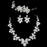 Butterfly Bridal Jewelry Set Chain Pearl Jewelry Three Piece Bridal Soft Chain Headdress Bridal Jewelry Set 3 pieces 0 - Tophatter Daily Deals