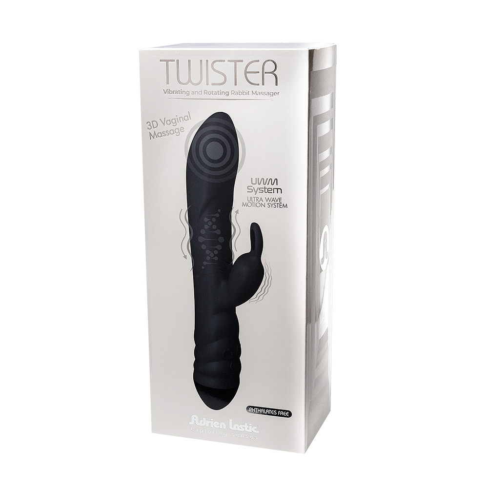 Adrien Lastic Twister Rabbit Massager Black with Ultra Wave Motion System > Vibrators > Ladies > Rabbit - Tophatter Daily Deals
