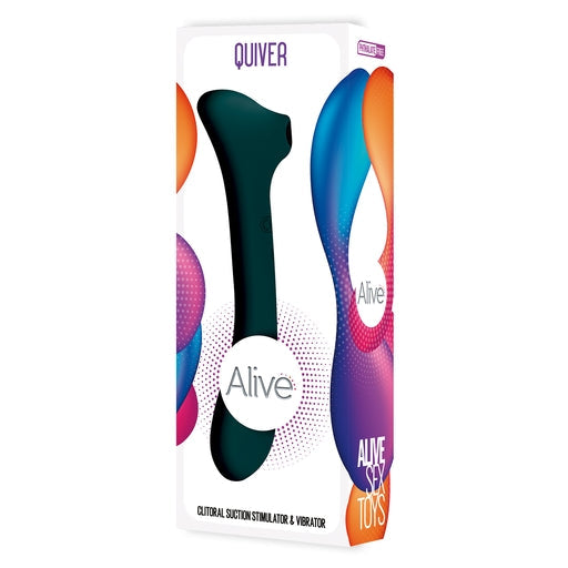 Alive Quiver Clitoral Massager Teal with 10 Vibration and Suction Modes, 20.2 cm > Sex Toys For Ladies > Air Pulsation - Tophatter Daily Deals