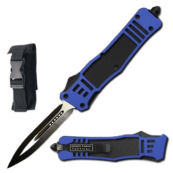 9" Blue Ghost OTF Tactical Automatic Out Of The Front Pocket Knife - TOPHATTER'S ARMORY DEALS Collectible Weapons - Tophatter Daily Deals
