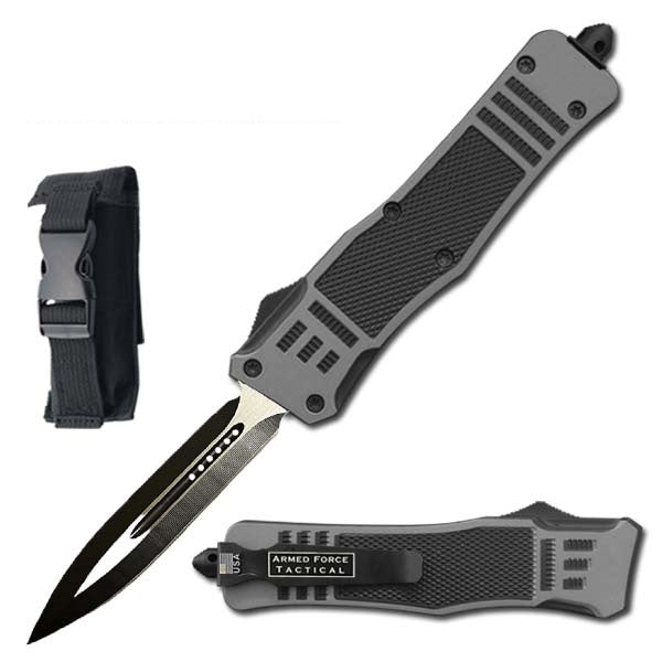 9" Grey Ghost OTF Tactical Automatic Out Of The Front Pocket Knife - TOPHATTER'S ARMORY DEALS Collectible Weapons - Tophatter Daily Deals