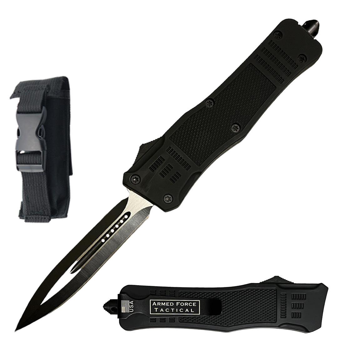 9" Ghost Out Of The Front Tactical Automatic OTF Pocket Knife - TOPHATTER'S ARMORY DEALS Collectible Weapons - Tophatter Daily Deals