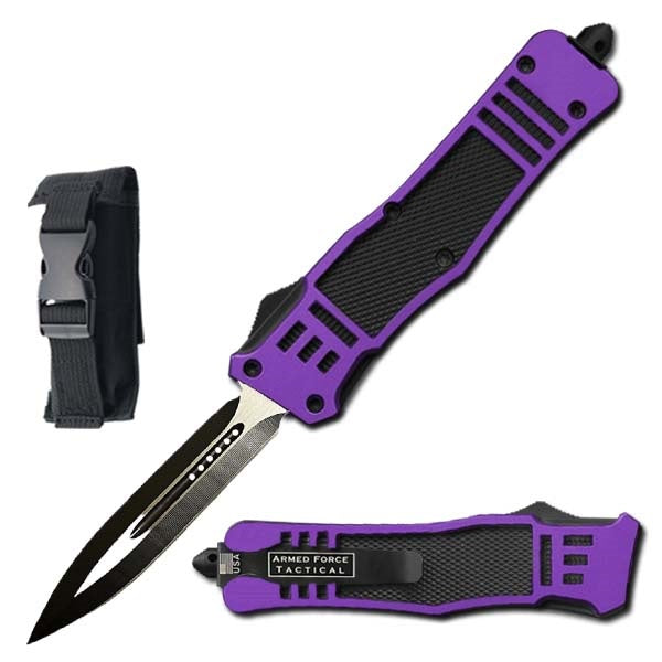 9" Purple Ghost OTF Tactical Automatic Out Of The Front Pocket Knife - TOPHATTER'S ARMORY DEALS Collectible Weapons - Tophatter Daily Deals