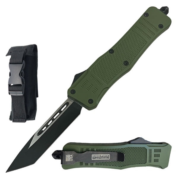 9" Ghost Out Of The Front Military Tactical Automatic OTF Tanto Blade Knife - TOPHATTER'S ARMORY DEALS Collectible Weapons - Tophatter Daily Deals