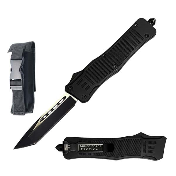 7" Street Walker Out Of The Front Black OTF Knife Tanto Blade - TOPHATTER'S ARMORY DEALS Collectible Weapons - Tophatter Daily Deals