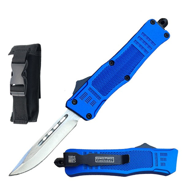 6.75" Silver Drop Point Blade Street Walker OTF Knife - TOPHATTER'S ARMORY DEALS Collectible Weapons - Tophatter Daily Deals