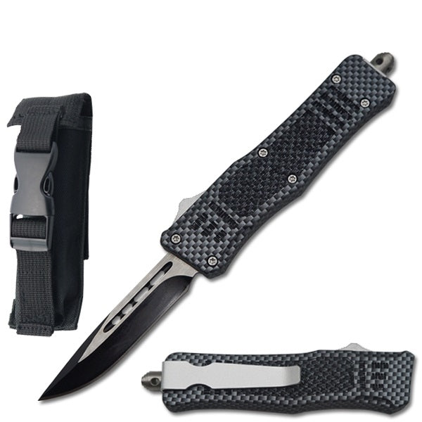 7" Carbon Fiber Clip Point Blade Street Walker OTF Knife - TOPHATTER'S ARMORY DEALS Collectible Weapons - Tophatter Daily Deals