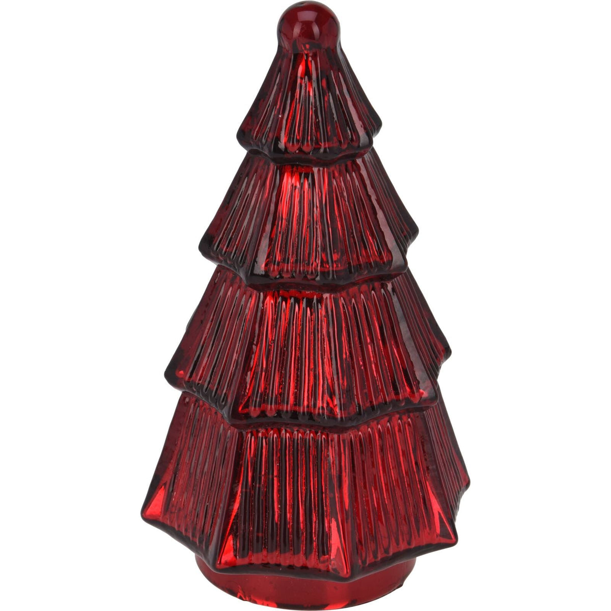 Red Glass Christmas Tree | Freestanding Mottled Gold Tree Ornament - 20cm Ornament - Tophatter Daily Deals